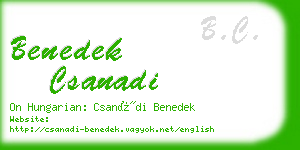 benedek csanadi business card